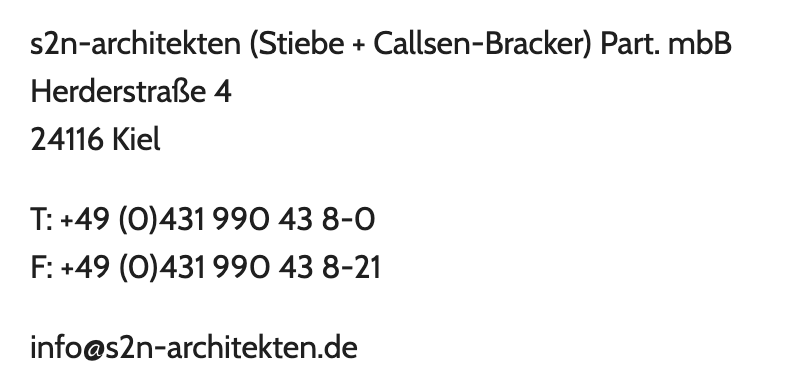 Kontaktdaten S2N Architekten